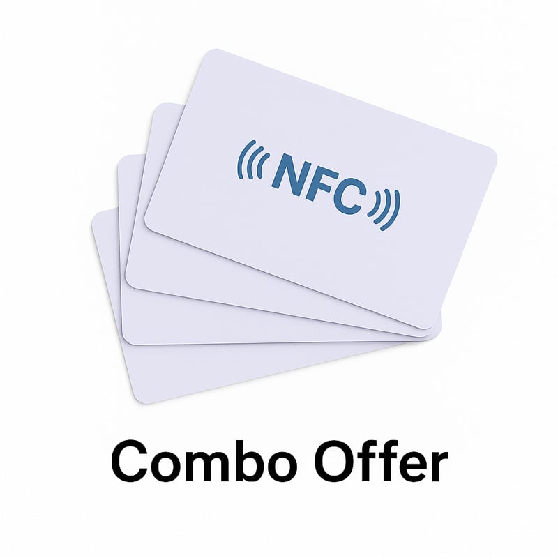 Picture of Blank NFC Card Combo – NTAG215 Chip, White PVC (504 Bytes) - White