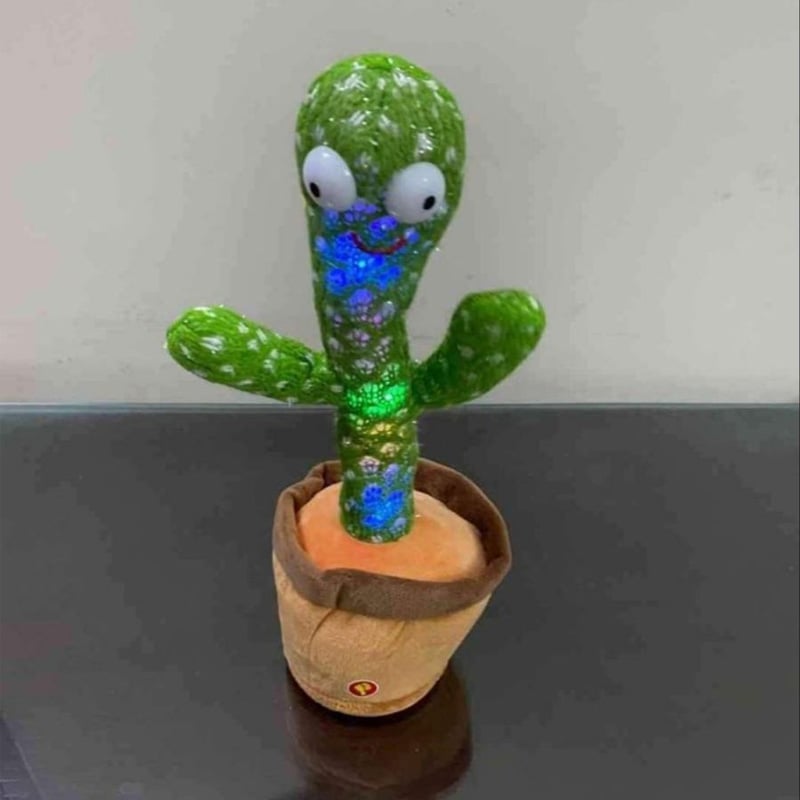Picture of Talking Cactus Toy Dancing Cactus Toy for Babies Voice Repeat Toys for Kids Entertainment Toys Cactus Plush Toy with Lights Moving Cactus Mimicry - Green