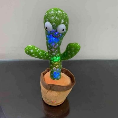 Picture of Talking Cactus Toy Dancing Cactus Toy for Babies Voice Repeat Toys for Kids Entertainment Toys Cactus Plush Toy with Lights Moving Cactus Mimicry - Green