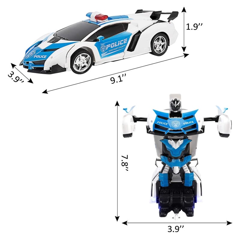 Picture of 2 in 1 Deformation Transform RC Robot Car Toy for Kids - Assorted - White