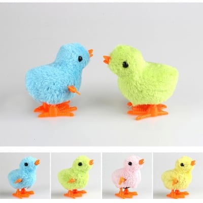 Picture of 5 Pcs Cute Cartoon Baby Chick Wind-Up Walking Toy Set – Clockwise Key Mechanical Moving Chicken for Kids - Multicolor
