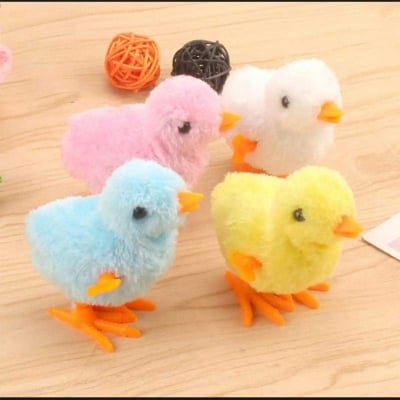 Picture of 5 Pcs Cute Cartoon Baby Chick Wind-Up Walking Toy Set – Clockwise Key Mechanical Moving Chicken for Kids - Multicolor