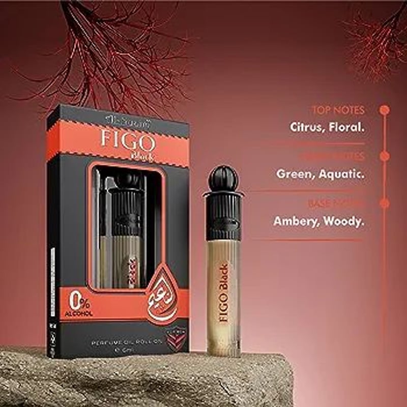 Picture of Al Nuaim Figo Black Floral Attar  (Natural) - Black
