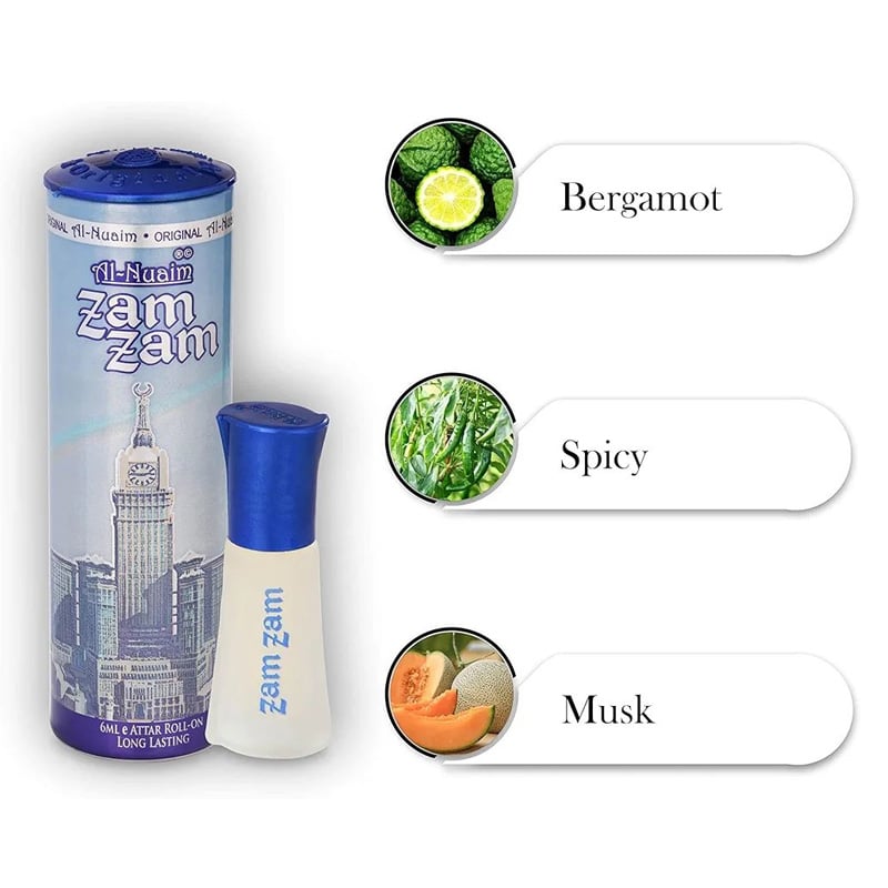Picture of Al-Nuaim Zam Zam Attar Roll On perfume Oil Long Lasting Fragrance 6ml No Alcohol - Blue