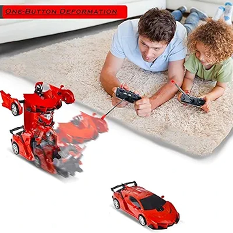 Picture of Remote Control with Steering Remote Robot Car 2in1 Convertible Robot Car Toy for Kids - Multicolor Toy for Kids - Red