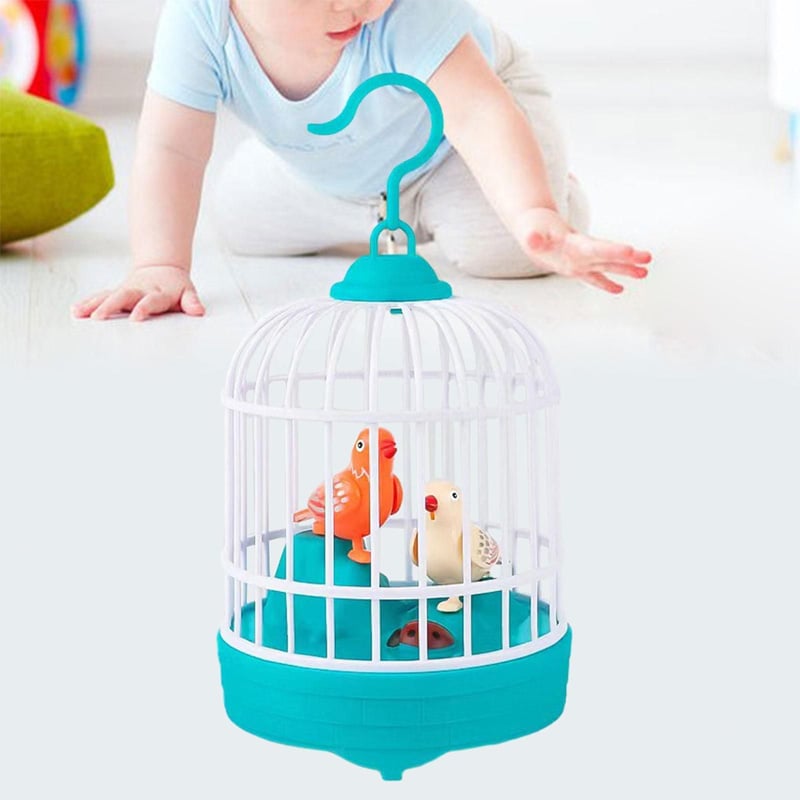 Picture of Mini Singing Chirping Bird in the Cage Toy for Kids 1pcs Assorted Colour - Multicolour - Multicolor