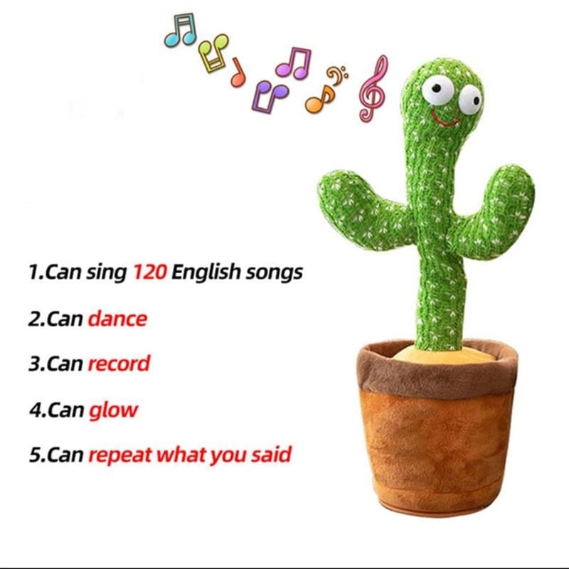 Picture of Talking Cactus Toys for Boys Girls Talking Cactus Toy with 120 English Songs and LED Lighting for Home Decoration - Green
