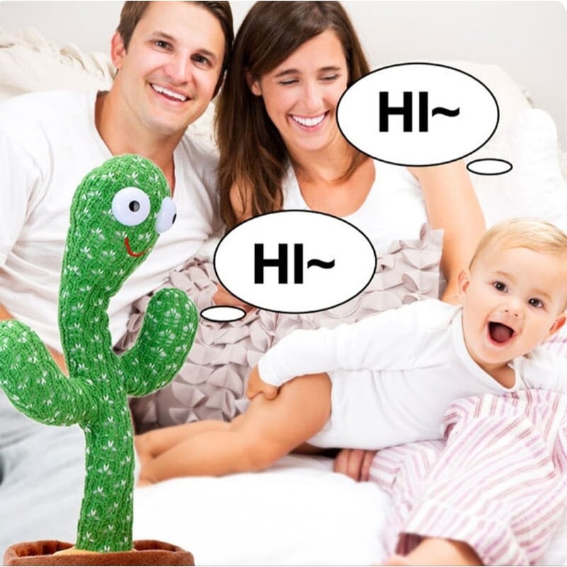 Picture of Dancing Talking Cactus Toys for Baby Boys and Girls, Singing Mimicking Recording Repeating What You Say Sunny Cactus Electronic Light Up Plush Toy with 120 English Songs Smart Toy - Green