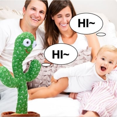 Picture of Dancing Talking Cactus Toys for Baby Boys and Girls, Singing Mimicking Recording Repeating What You Say Sunny Cactus Electronic Light Up Plush Toy with 120 English Songs Smart Toy - Green