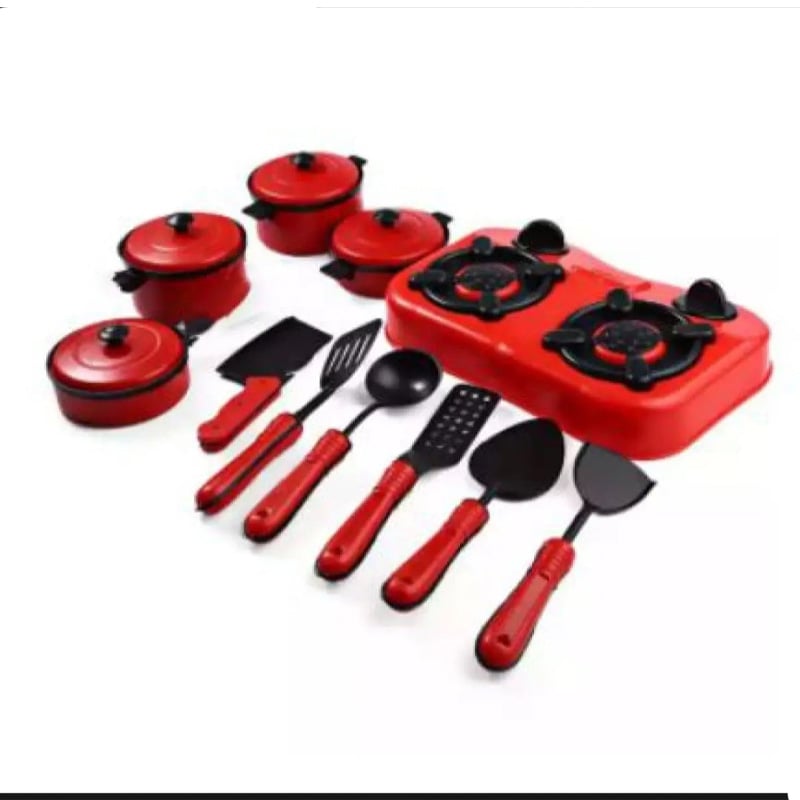Picture of Presents Kitchen Set, Cooking Ware Kitchen Set for Kids/Toddler. - Red