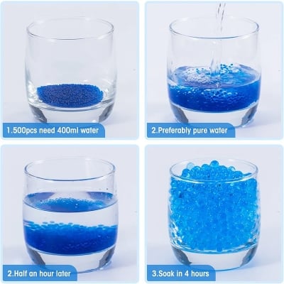 Picture of Gel Ball Blaster Ammo 5 Pack–10,000 Per Pack Works for Gel Blaster and Splatter Ball Gun, Gel Gun Ammo, Water Ball Beads - Blue