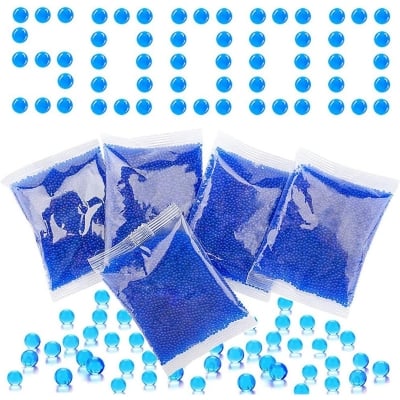 Picture of Gel Ball Blaster Ammo 5 Pack–10,000 Per Pack Works for Gel Blaster and Splatter Ball Gun, Gel Gun Ammo, Water Ball Beads - Blue