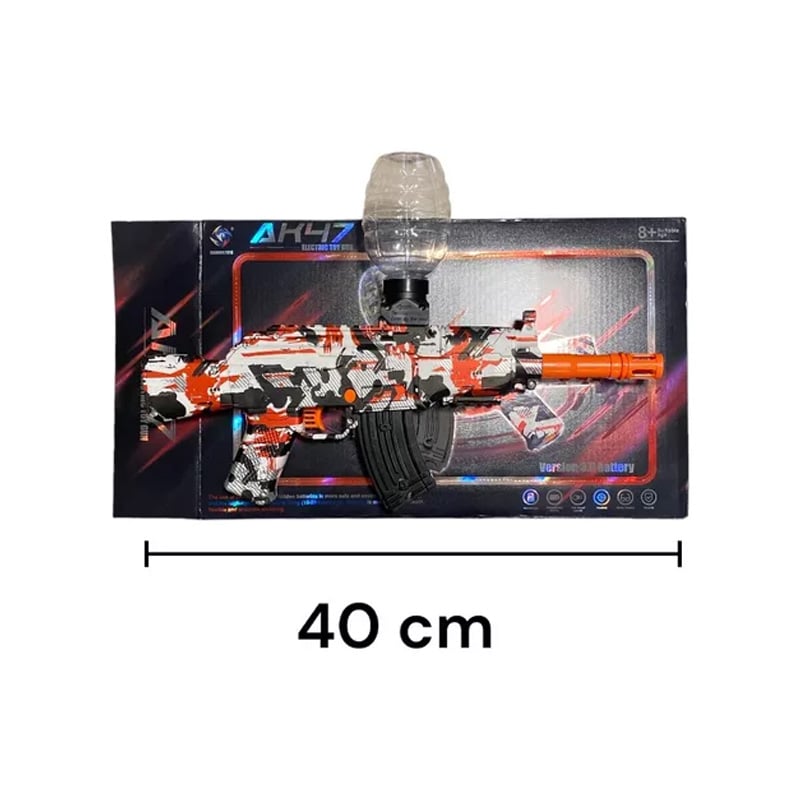 Picture of AK 47 Gel Blaster Gun for Outdoor Activities, Rechargeable Battery Powered Gel  Gun for Ad - Red