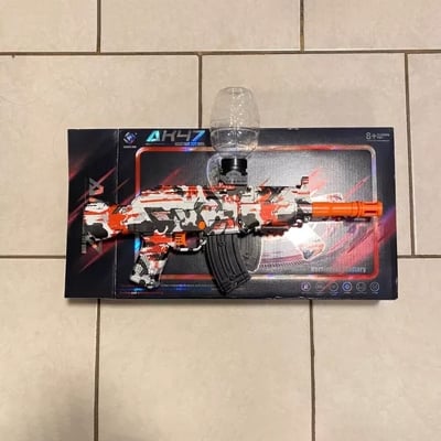 Picture of AK 47 Gel Blaster Gun for Outdoor Activities, Rechargeable Battery Powered Gel  Gun for Ad - Red