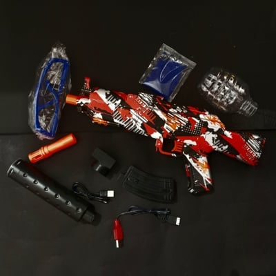 Picture of Electric AK-Style Rechargeable Gel Blaster Toy Gun for Outdoor Fun & Target Play - Red