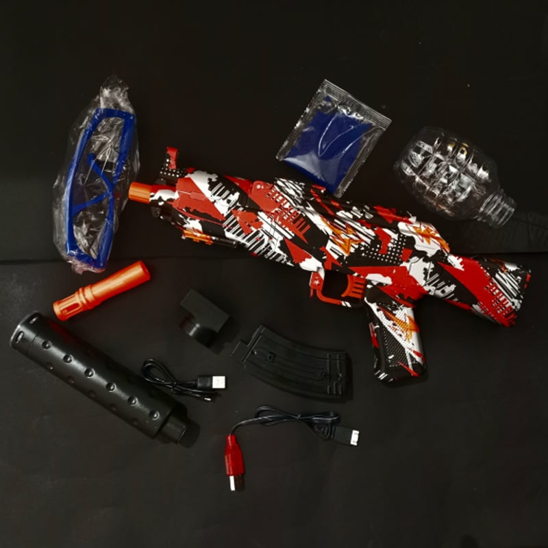 Picture of AK 47 Gel Blaster Gun for Outdoor Activities, Rechargeable Battery Powered Gel Gun - Red