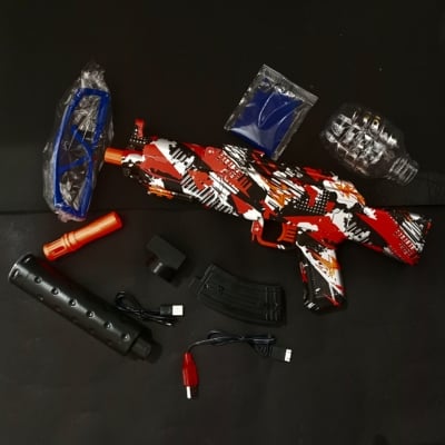 Picture of AK 47 Gel Blaster Gun for Outdoor Activities, Rechargeable Battery Powered Gel Gun - Red