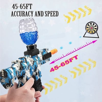 Picture of M416 Gel Blaster Gun for Outdoor Activities, Rechargeable Battery Powered Gel Gun - Blue