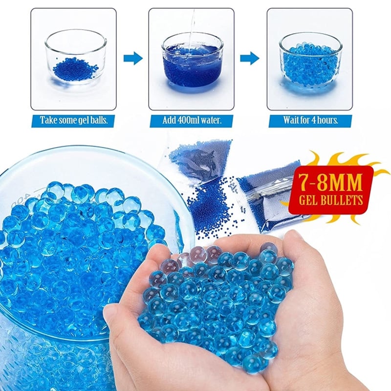 Picture of M416 Gel Blaster Gun for Outdoor Activities, Rechargeable Battery Powered Gel Gun - Blue