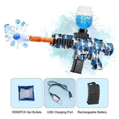 Picture of M416 Electric Gel Bead Blaster Toy Gun – Rechargeable, Outdoor Shooting Game Fun - Blue