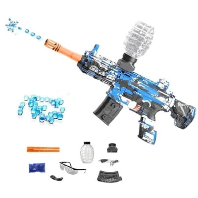 Picture of M416 Gel Blaster Gun for Outdoor Activities, Rechargeable Battery Powered Gel Gun - Blue