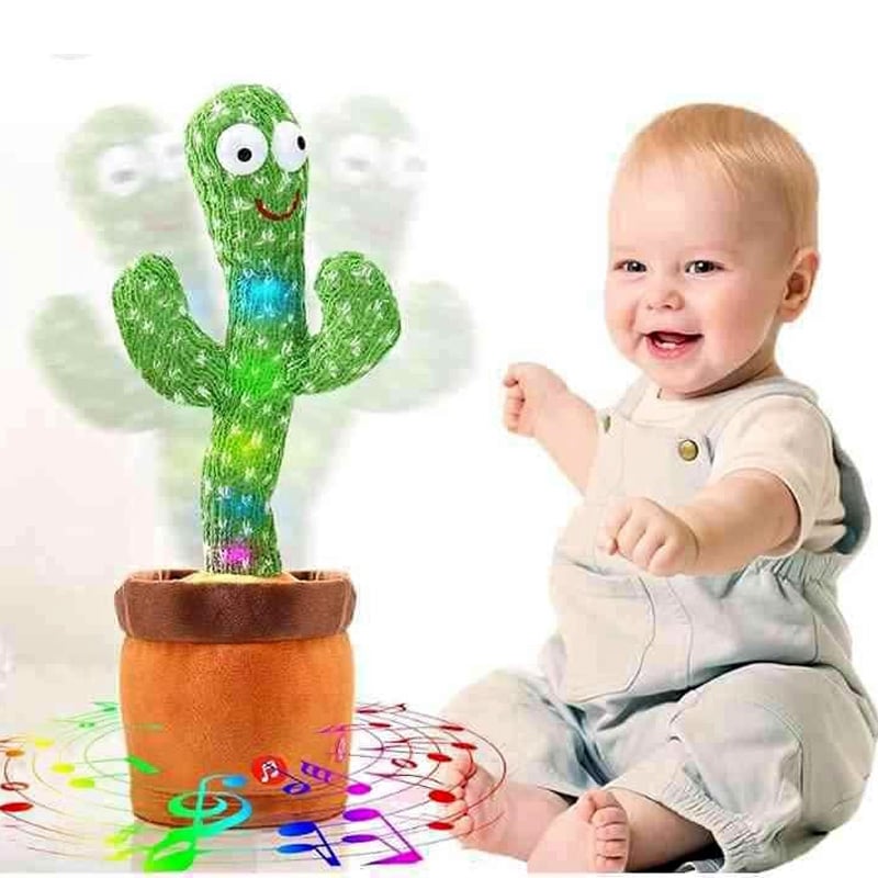 Picture of Musical Dancing Cactus Toy – Sings, Talks, and Wiggles for Baby Entertainment - Green