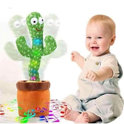 Picture of Musical Dancing Cactus Toy – Sings, Talks, and Wiggles for Baby Entertainment - Green