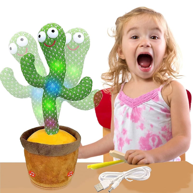 Picture of Dancing & Singing Cactus Toy – Voice Repeat Plush for Kids - Green