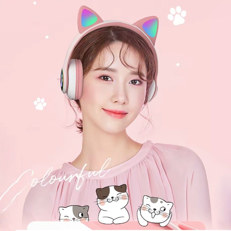 Picture of Wireless Cat Ear Headset – Light Up Kids & Adults - Purple