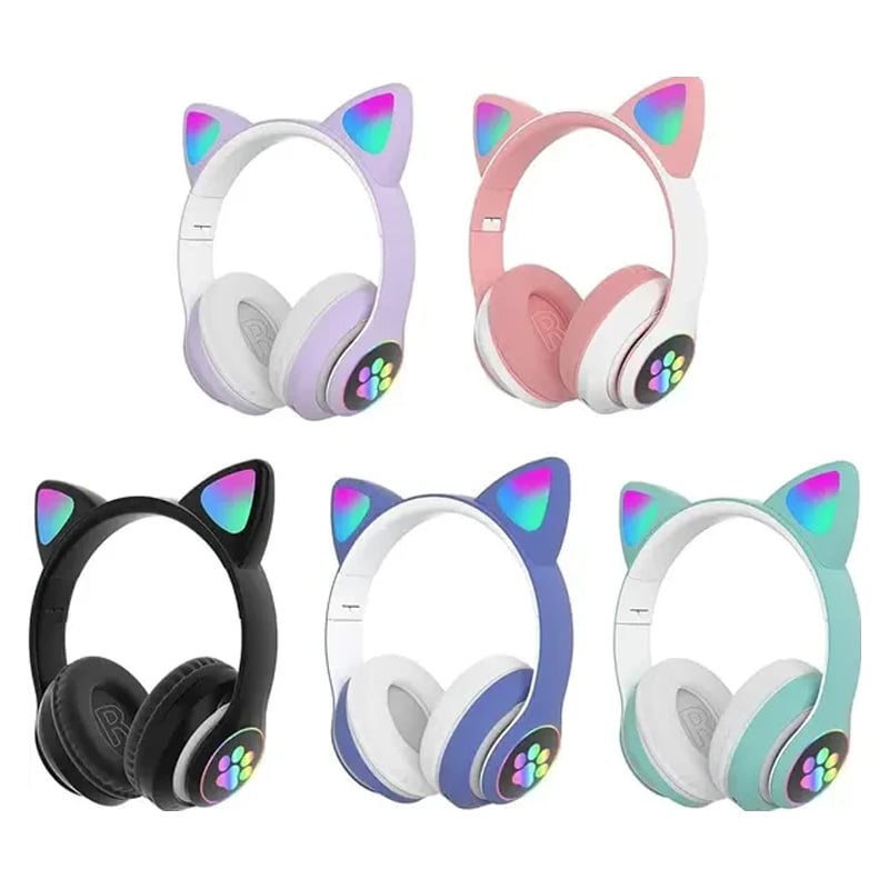 Picture of Bluetooth Cat Ear Headphones – Cute LED Wireless - Green