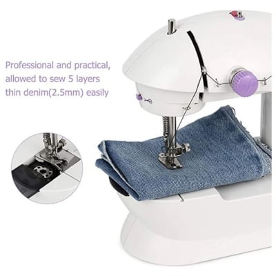Picture of Portable Sewing Machine Mini Sewing Machine With Light - Electric, Household, Kids, Beginners, Travel - White