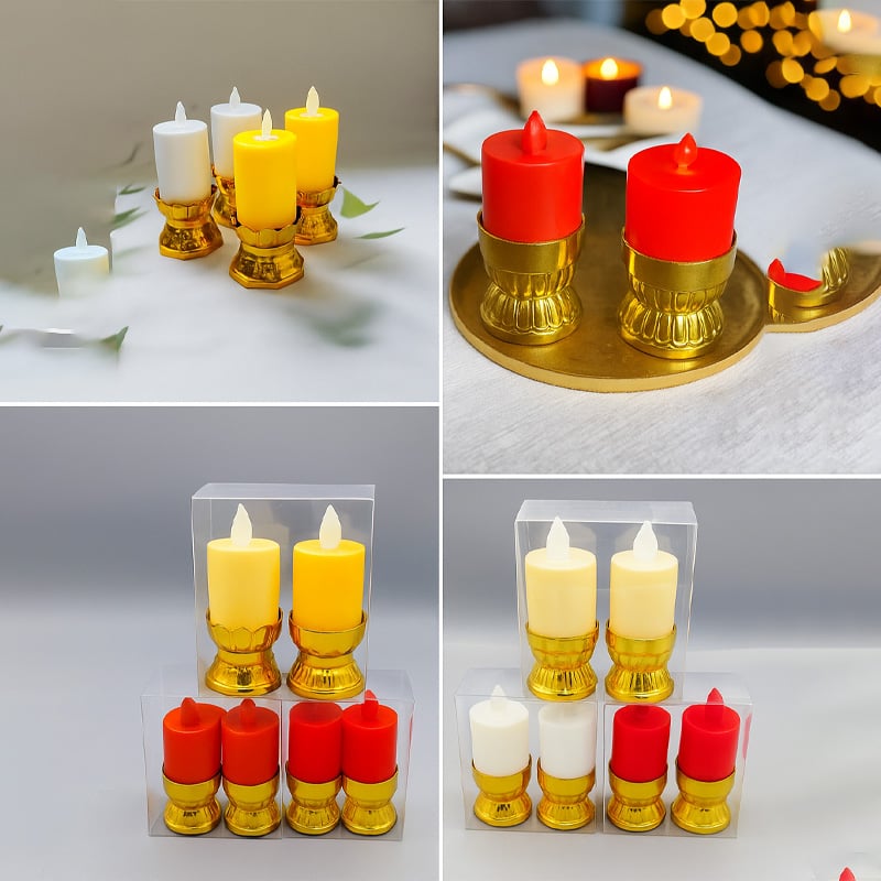 Picture of SafeFlame Battery Operated LED Candles (2 Pcs) - Multicolor