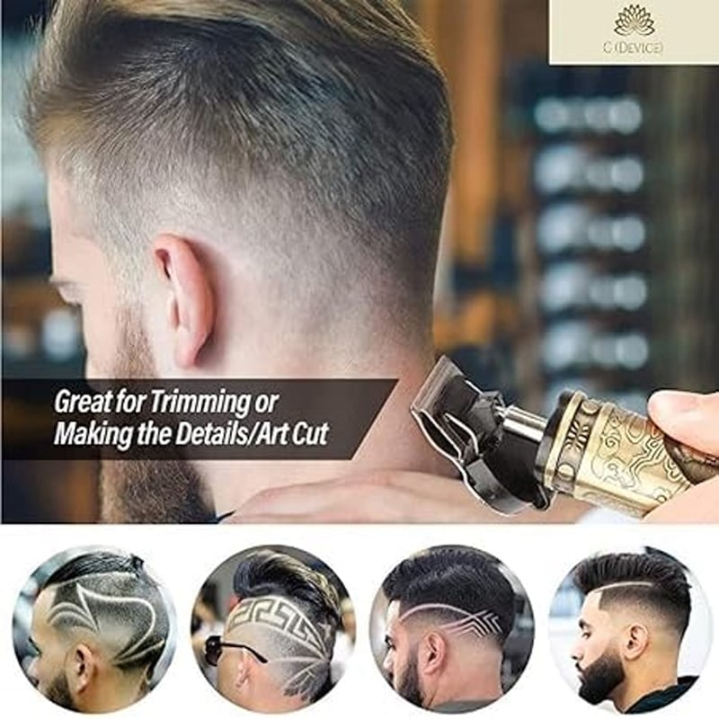 Picture of T9 New Electric Hair Clipper – Professional USB Cordless Beard & Hair Trimmer - Gold