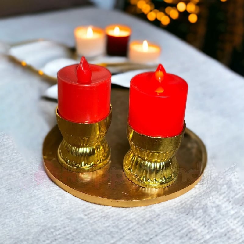 Picture of Mom Candle Holder Tealight – 2 Pieces - red, whait