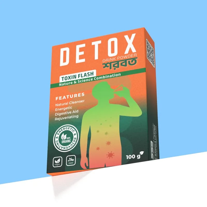 Picture of Detox – Toxin Flash 100g | 100% Organic Body Cleanser & Digestive Support Powder | Vegan & Halal-Friendly Natural Detox Supplement for Energy & Wellness