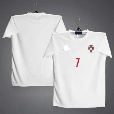 Picture of Portugal Short Sleeve Football Jersey For Men - Half Sleeve t shirt - Portugal 7 Jersey White