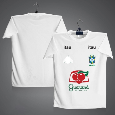 Picture of Brazil Training Short Sleeve Football Jersey For Men - Half Sleeve Training t shirt - Brazil Training Jersey White