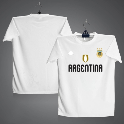 Picture of Argentina Short Sleeve Football Jersey For Men - Half Sleeve Argentina t shirt - Argentina Jersey White