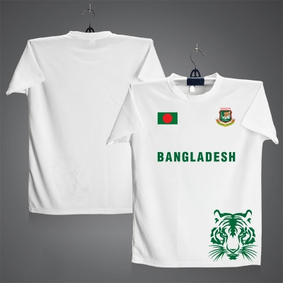 Picture of Bangladesh Short Sleeve Cricket Jersey For Men - Half Sleeve Bangladesh t shirt - Bangladesh Fan Jersey White