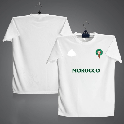 Picture of MOROCCO Short Sleeve Football Jersey For Men - Half Sleeve t shirt - Morocco Jersey White