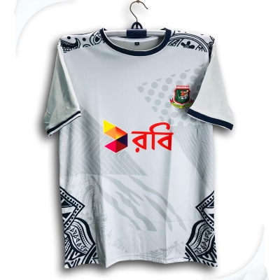 Picture of Bangladesh Short Sleeve Cricket Training Jersey For Men - Training Jersey For Men - Bangladesh Cricket Jersey 2026 Light Ash