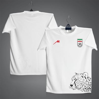 Picture of Iran World Cup Jersey 2026 Short Sleeve Football Jersey For Men - Half Sleeve Tiger t shirt - Iran Jersey White