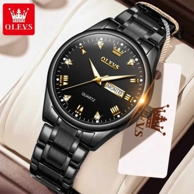 Picture of OLEVS 5563G Fashion Watch for Men Silver & Golden Two Tone Stainless Steel Analog Wrist Watch For Men