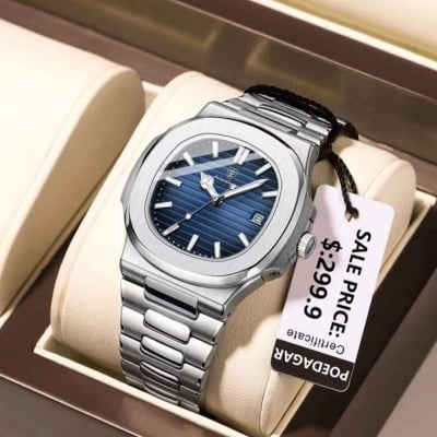 Picture of POEDAGAR Luxury Watch Business Waterproof Male Clock Luminous Date Stainless Steel Square Quartz Men Watch