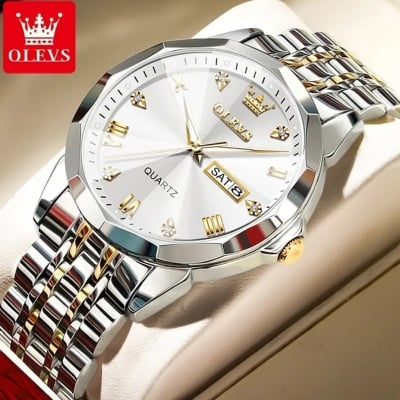 Picture of Olevs 9931 Luxury Fashion Stainless Steel Unique Design Diamond Cutting Glass Wrist-Watche