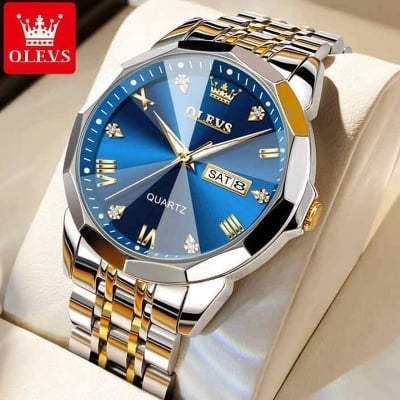 Picture of Olevs 9931 Luxury Fashion Stainless Steel Unique Design Diamond Cutting Glass Wrist-Watche