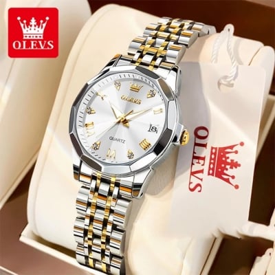 Picture of OLEVS Fashionable 9931 Elegant Rhombus Mirror Original Quartz Ladies Watch