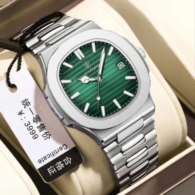 Picture of POEDAGAR 613 Luxury Watch Business Waterproof Male Clock Luminous Date Stainless Steel Square Quartz Men Watch