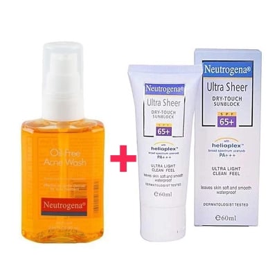 Picture of Neutrogena Oil Free Face Wash With Sunscreen SPF 65 gifts & Value Set