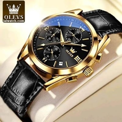 Picture of OLEVS 2872 Waterproof Business Dress Analog Quartz Calendar Wristwatch Luxury Brand Date Sport Leather Luminous Clock Watch For Men